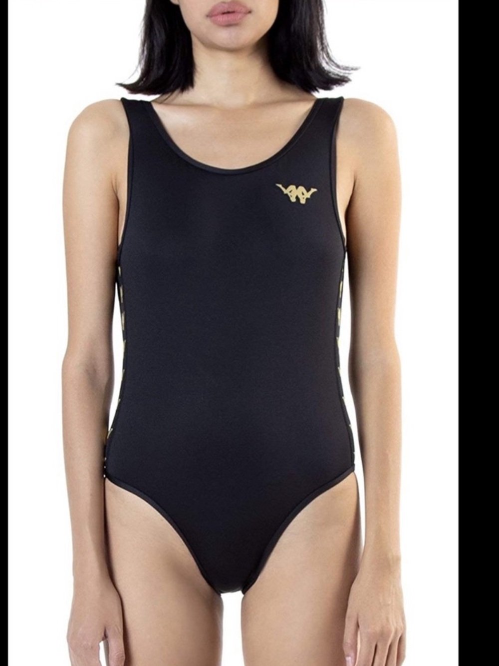 Kappa Black One-Piece Swimsuit with white Logo